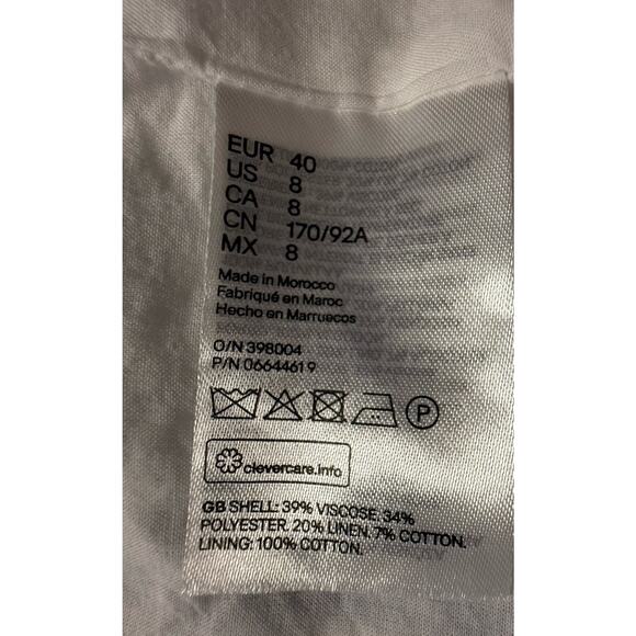 H&M Striped Linen Blend Jacket White Blue 8 Coastal Chic Preppy Academia 88-26 - Picture 13 of 14